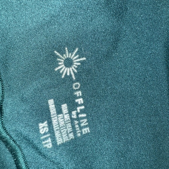 Aerie AE High-Waisted Flare Crossover V waist leggings Pants - Forest Green - Picture 11 of 12